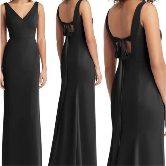 Social Bridesmaids Sleeveless Tie Back NWT Chiffon Trumpet Gown size 12 - Picture 2 of 16